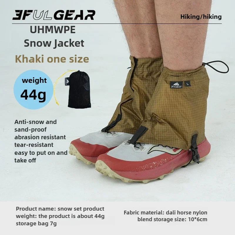 Polainas de senderismo y trekking 3F UL GEAR, polainas de montaña impermeables UHMWPE para camping, protección contra nieve y arena, fundas para zapatos, equipo