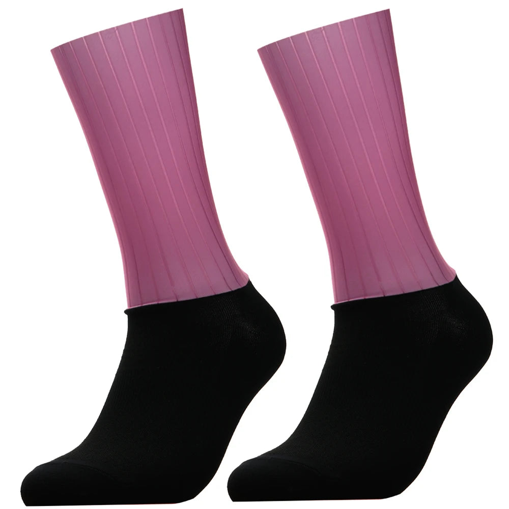 Calcetines de Ciclismo Antideslizantes con Silicona Whiteline para Verano 2024 Calcetines Aero para Hombre Calcetines Deportivos de Ciclismo para Correr Calcetines de Bicicleta Calcetines Ciclismo