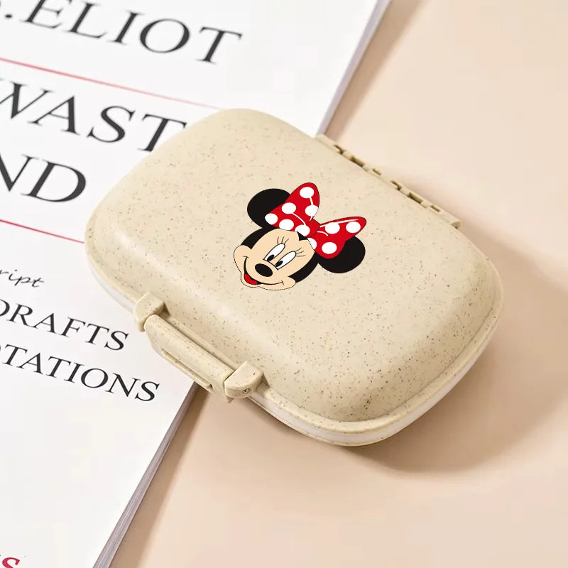 Disney Mickey Mouse Candy Box Cartoon Crystal Stickers Medicine Organiser Boys Girls Portable Kawaii Boxes Child Birthday Gift