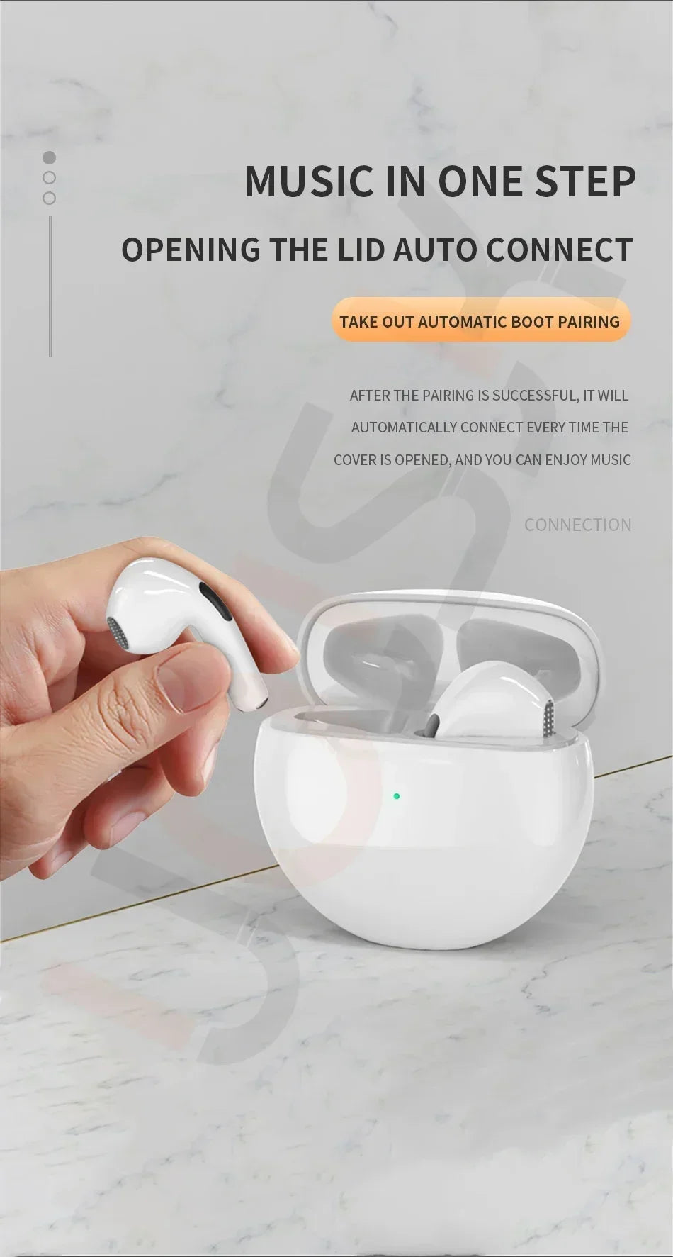 Original Air Pro 6 fone Wireless Bluetooth Earphones In Ear Earbuds Noise Cancelling Pods Headset For Apple iPhone Earphones