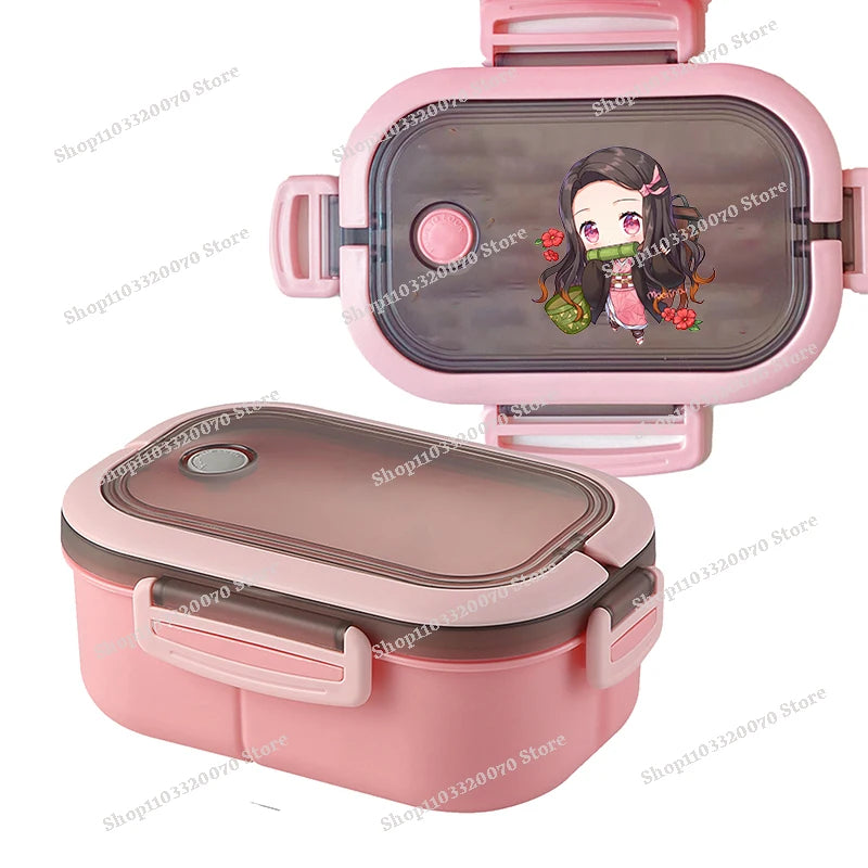 Demon Slayer Kimetsu No Yaiba Lunch Box Cartoon Anime Figures Dinner Pail Student Office Workers Large Capacity Sealed Bento Box