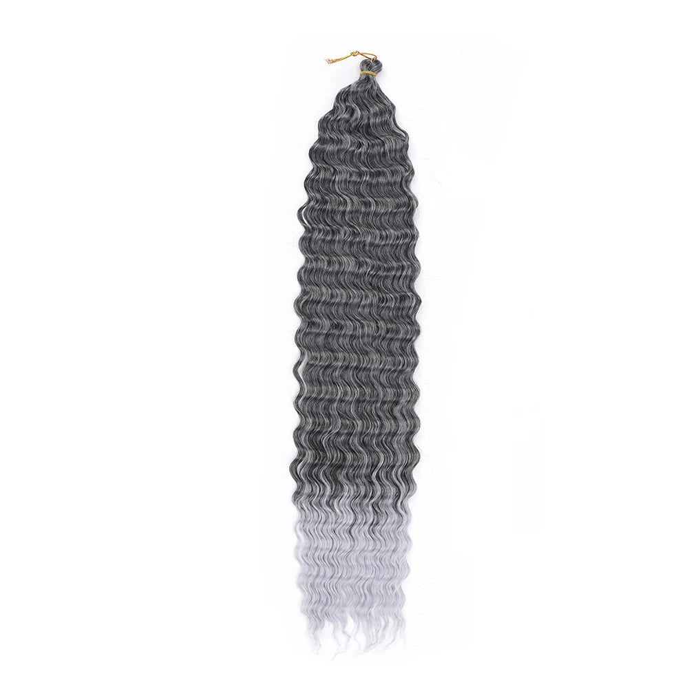 Ocean Wave Crochet Hair Long Deep Wave Curly 22 inch Braiding Hair Soft Synthetic Curly Crochet Hair For Women