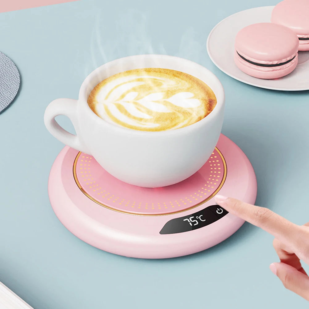 Calentador de tazas USB, posavasos calefactor para tazas de café, 3 ajustes de temperatura, placa térmica termostática, almohadilla térmica para leche, té, agua, calentador de tazas