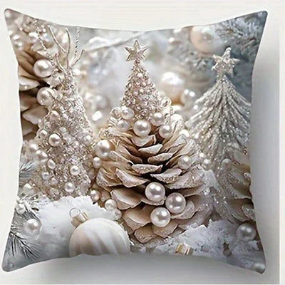 Christmas Cushion Cover – Santa & Snowman Festive Decor