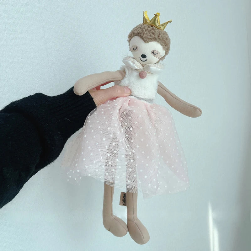 38cm Handmade Stuffed Animals Cute Unicorn Elephant Bunny Cat Sleeping Doll With Dress Baby Comfort Toys Children Gifts