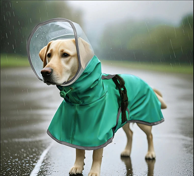 Imperméable à capuche pour animaux de compagnie réglable et léger, équipement de protection contre la pluie pour chien, conception de bande réfléchissante, adapté à toutes les saisons