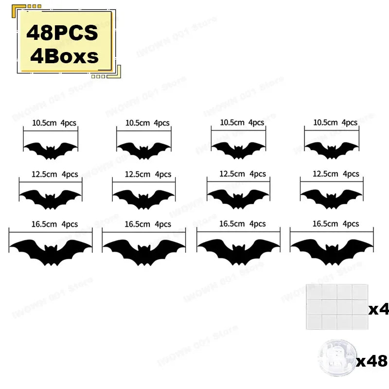 Halloween Bat Decor Night Light 3D Purple Lights Wall Sticker for Self-adhesive Decor Garden Backyard Halloween Party Decoration