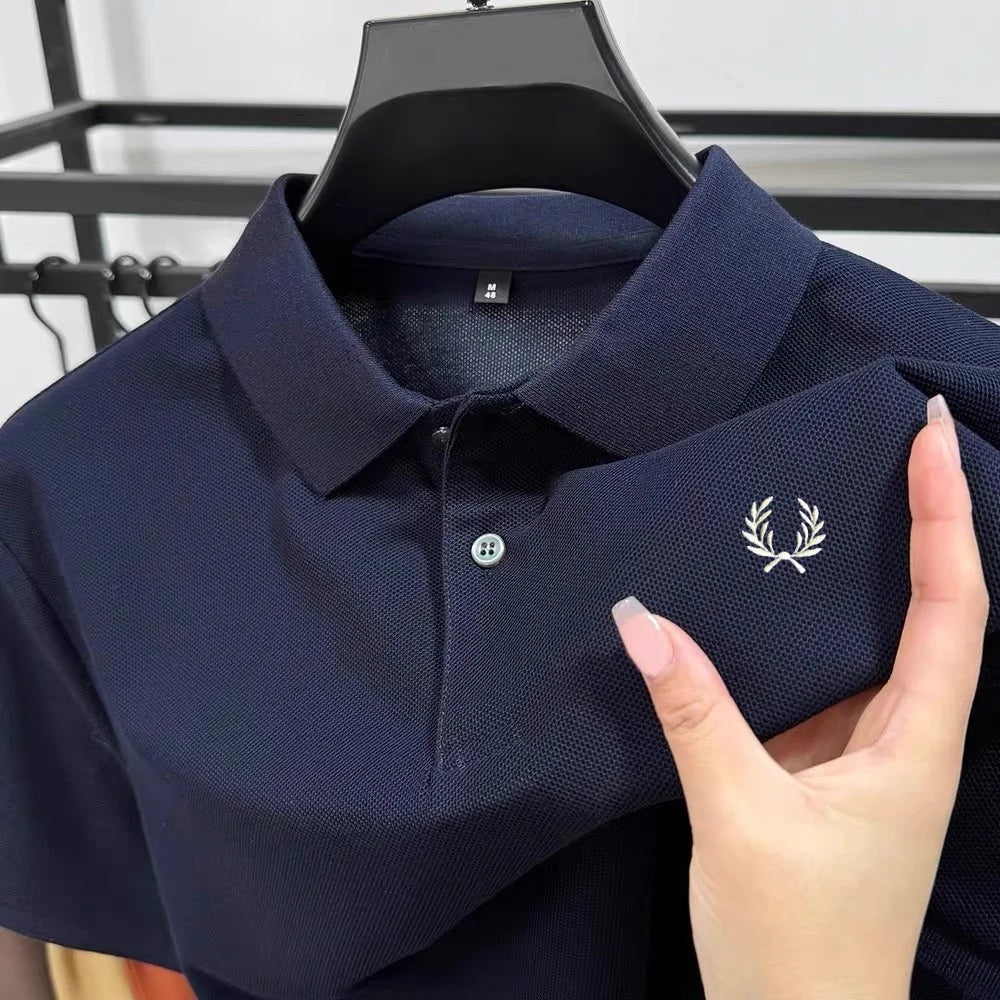 Luxury brand 100% cotton short sleeve men's polo shirt summer high-end fashion classic embroidery business casual golf T-shirt