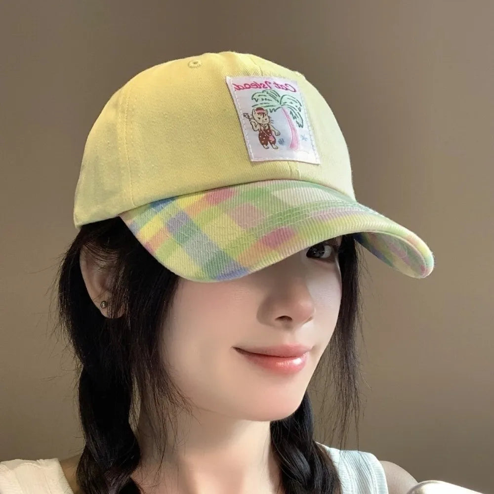 Fashion Korean Baseball Hat Embroidery Cute Peaked Cap Visor Spring Summer Snapback Cap Girls