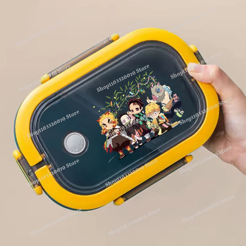 Demon Slayer Kimetsu No Yaiba Lunch Box Cartoon Anime Figures Dinner Pail Student Office Workers Large Capacity Sealed Bento Box