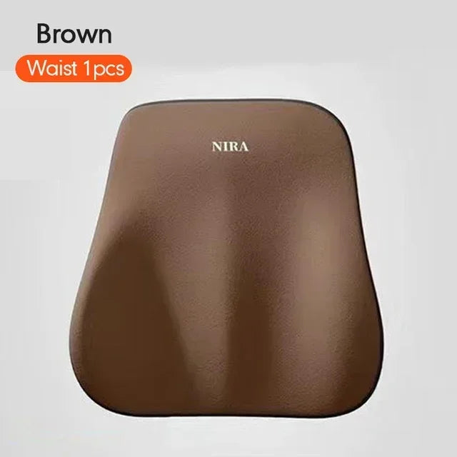 Nueva almohada de apoyo lumbar para coche de espuma viscoelástica, almohada de cuello para automóvil, soporte de cintura, respaldo extraíble lavable, cojín universal para vehículo