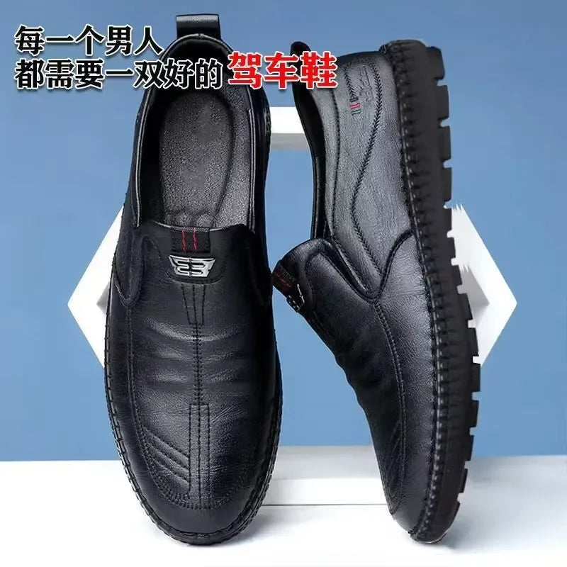 Formal Men Business Shoes Fashion Casual Shoes Men Luxury Brand Leather Loafers Breathable Slip on Male Boat Shoes Moccasins