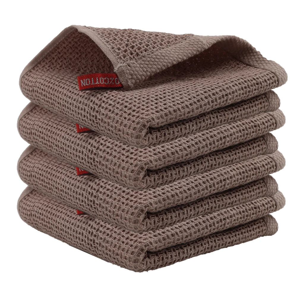 Toalla de cocina de algodón de 4 piezas Paño de limpieza mágico ultrasuave Trapos de limpieza absorbentes Paños de cocina engrosados