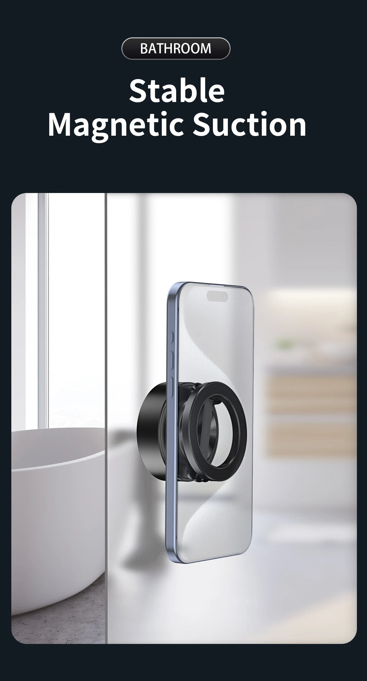 Double Sides Car Phone Holder Magnetic Vacuum Adsorption Bracket with Wireless Charger 360 degree Rotating Car Phone Stand