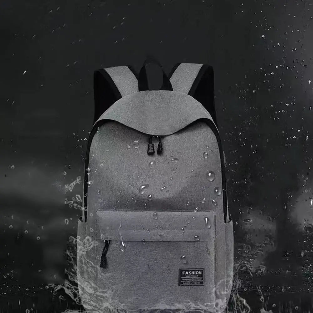 15 inches Versatile Backpack Trendy Black Grey Oxford Cloth Computer Bag Washable Travel Bag Unisex Computer Bag
