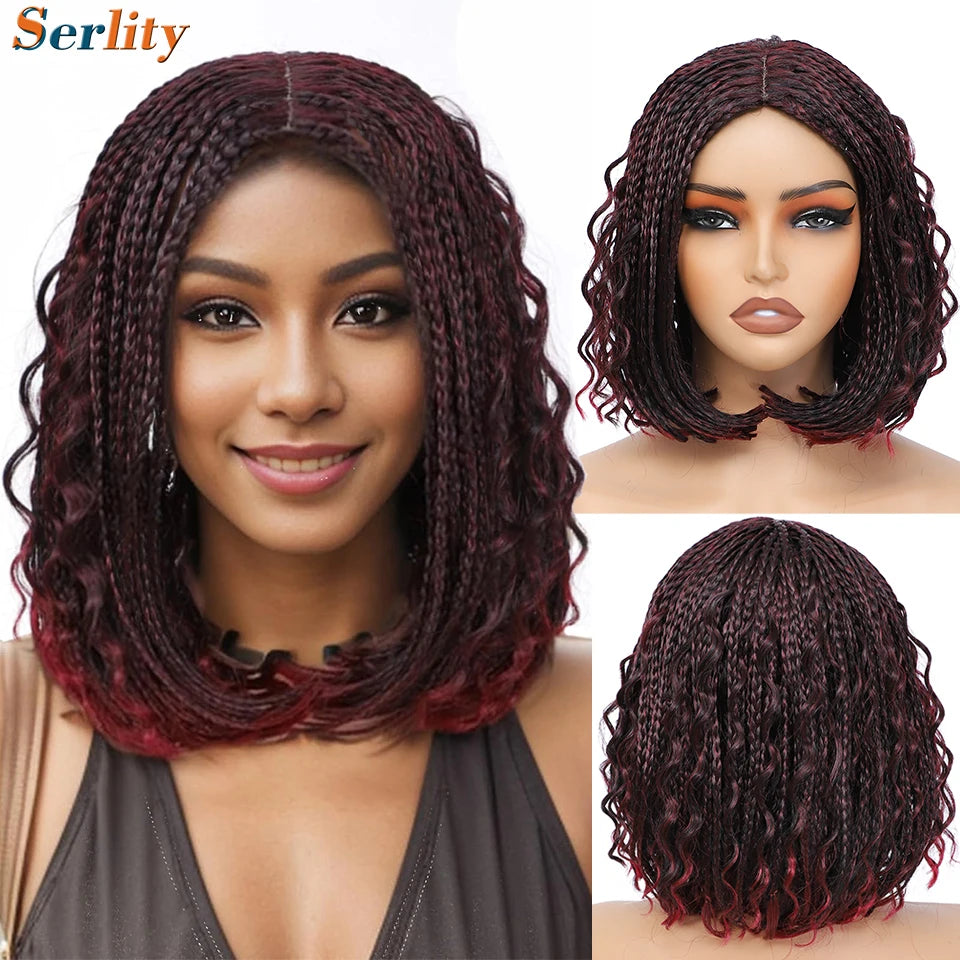 Pelucas de trenzas de caja estilo Bob para mujeres negras, de 12 pulgadas, pelucas de pelo sintético trenzado a ganchillo en oferta, liquidación, peluca corta negra