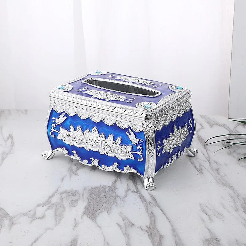 Servilletero de papel, estilo europeo, caja de plástico, dispensador de servilletas de cocina, organizador de almacenamiento de escritorio, decorativo para el hogar