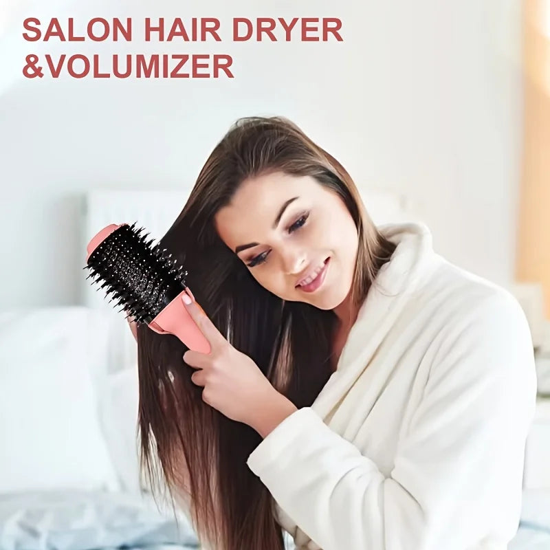 Hair dryer, negative ion hot air comb, curling, dry and wet dual-purpose straight curler, hot air comb, Christmas Day style