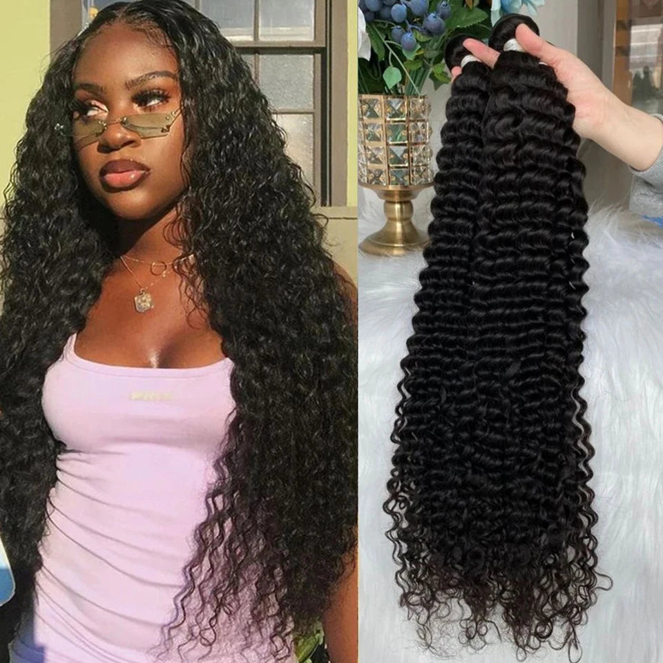 Paquets de cheveux humains bouclés crépus péruviens en gros 1/3/4 pièces extensions de cheveux naturels postiche femme paquets de cheveux humains Remy