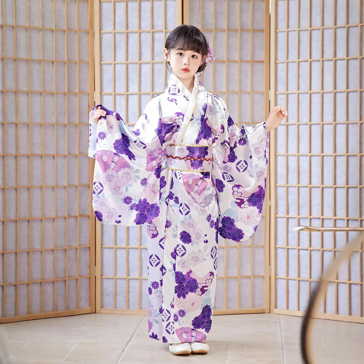 Girls’ Japanese Yukata Kimono