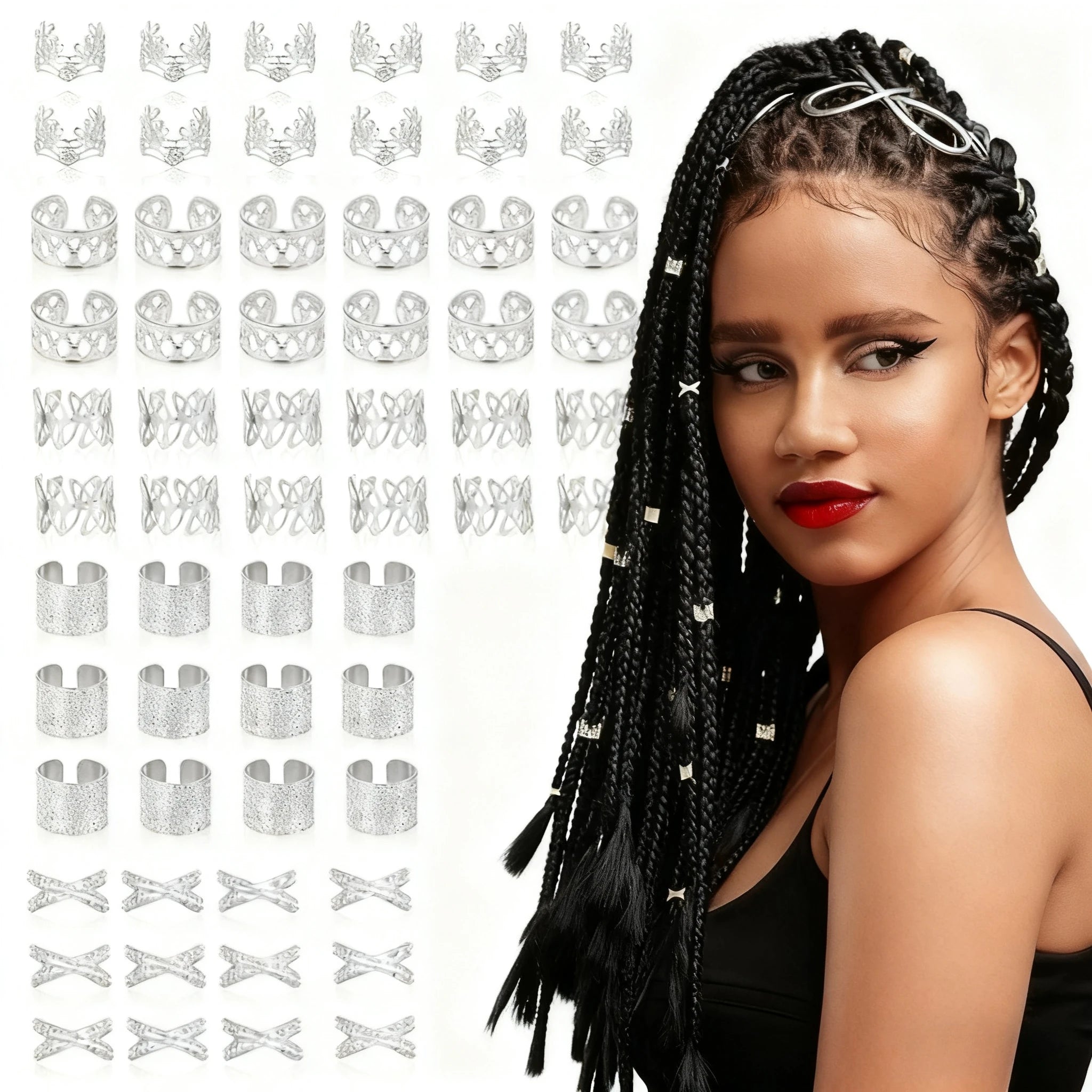 Gold Dreadlock Cuffs (60 PCS)