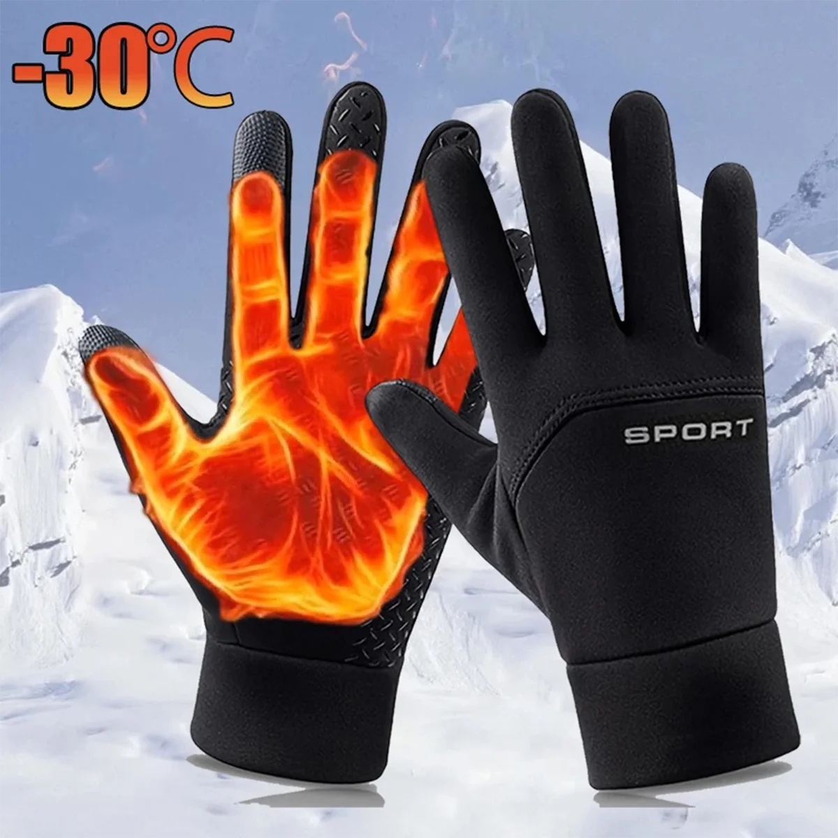 Autumn Winter Warm Gloves Touch Screen Windproof Cold Proof Bicycle Riding Gloves Men's and Women's Running Hiking Skiing Gloves