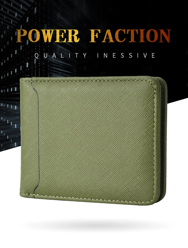 Cartera corta simple de color liso, tarjetero de negocios, cartera de hombre, tarjeta de identificación, tarjeta bancaria, cartera de hombre