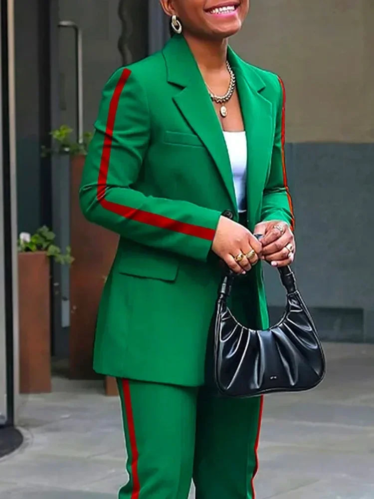 Missuoo 2025 Women's Side Stripe Casual Suit Ankle Pants Summer Fashion Office High Waist Trousers Straight Comfort Bottoms