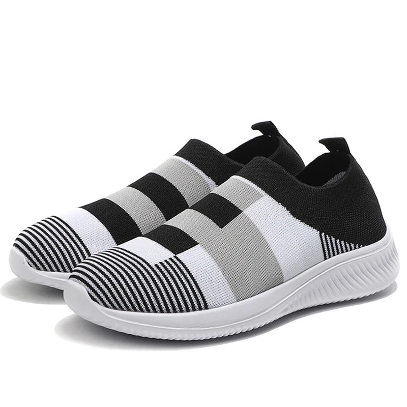 Women's Sneaker Mix Color Mesh Sneakers Shoes For Woman Casual Zapatillas De Mujer Slip-on Footwear Flat Women Vulcanize Shoes
