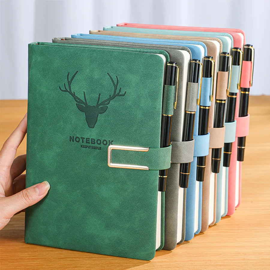 Personalized Vintage A5 Leather Notebook Soft Cover Ideal for Business Meetings College Life Journal Writing