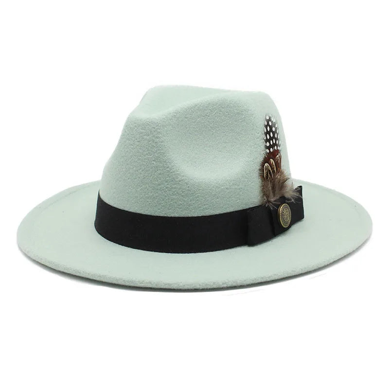 Sombrero Fedora Clásico de Plumas