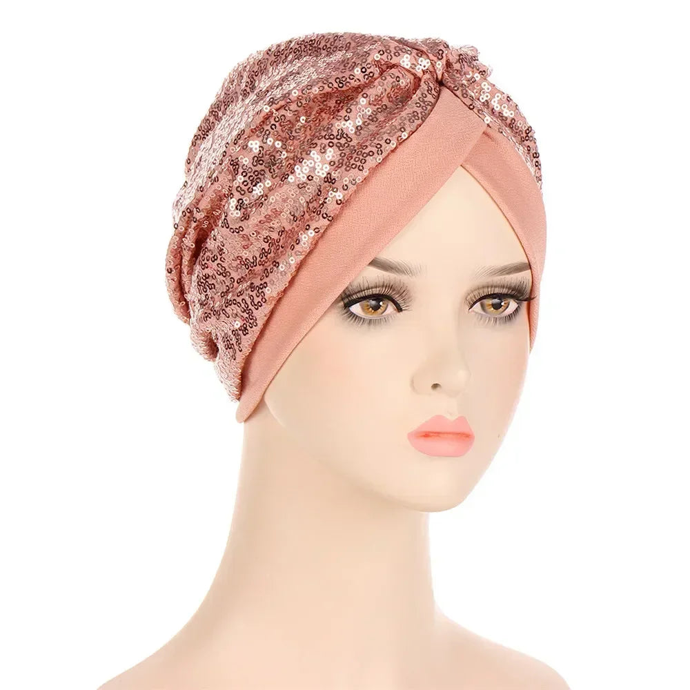 Sombrero turbante indio nuevo con nudo y lazo para mujer, hijab musulmán, pañuelo africano para la cabeza, gorro, gorro para pérdida de cabello, gorro de quimioterapia, pañuelos para la cabeza