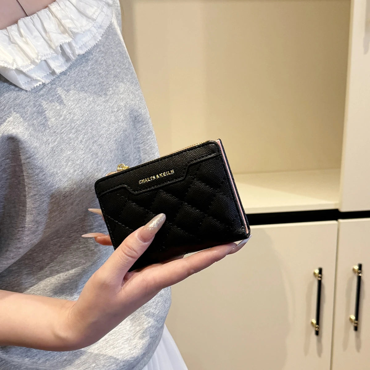 Carteras de diseño de lujo para mujer, tarjetero multifunción de piel sintética, cartera pequeña de mujer