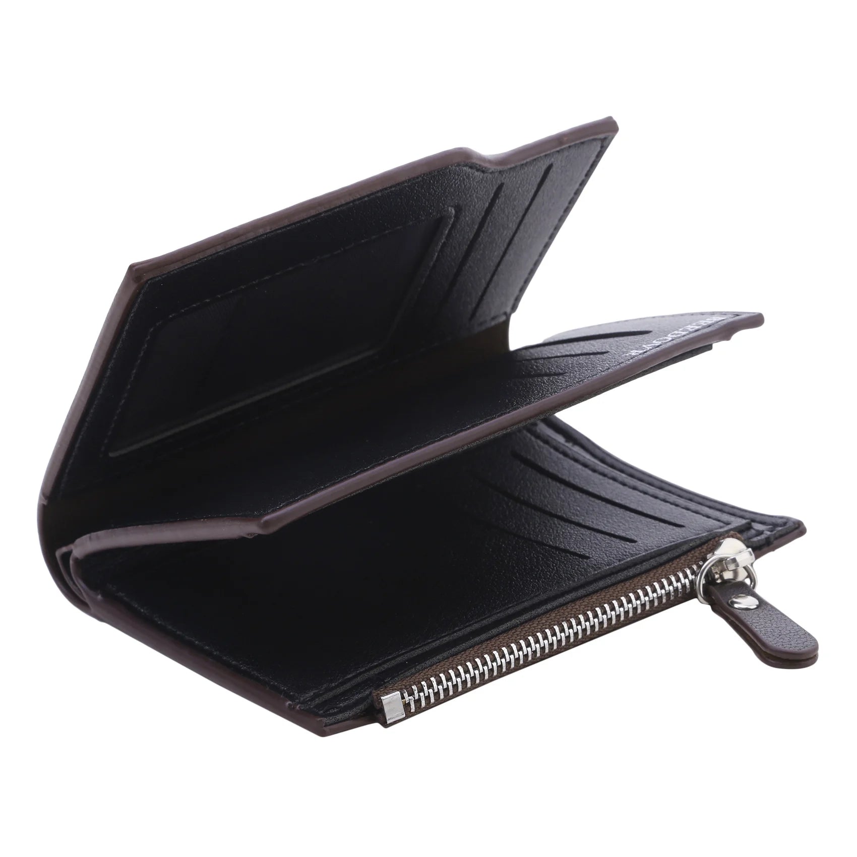 Men Wallet Short PU Male Purse Black Coffee Credit Card Holders with Zipper Men Wallet Money Bag