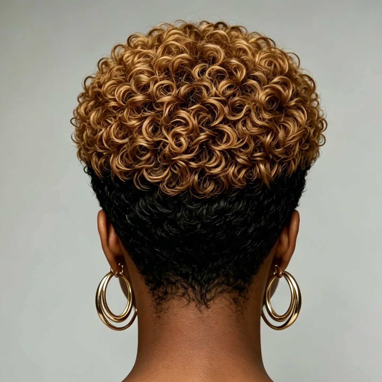 Honey Blonde Curly Pixie Wig