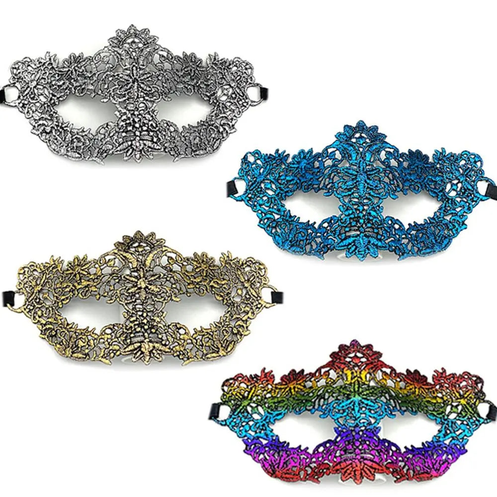 Show Queen Bronzing Costume Eye Mask Halloween Supply Cosplay Prom Props Dance Masks Venice Mask Lace Masquerade Party Supplies