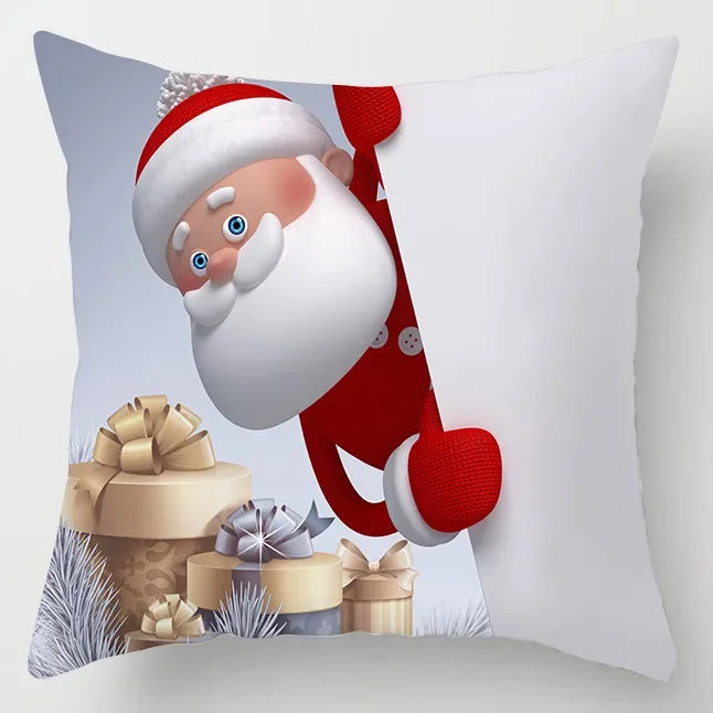 Merry Christmas Cushion Cover Christmas Decorations for Home 2021 Cristmas Ornament Noel Xmas Decor Navidad Happy New Year Gifts
