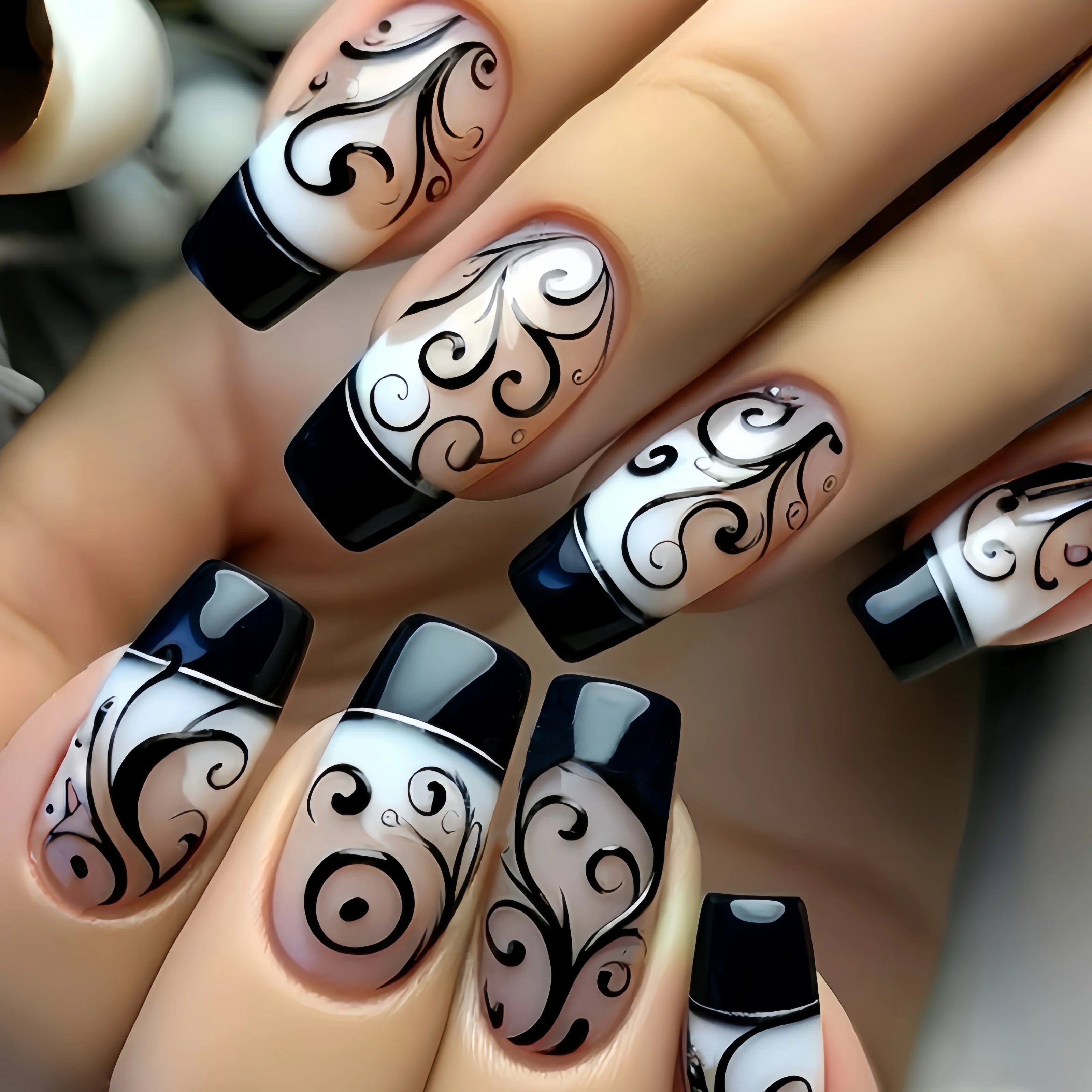 Gradient Flower Ballet Nail Stickers