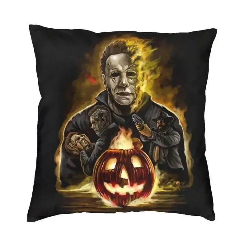 Halloween Inferno Cushion Cover Double Side 3D Print Horror Movie Throw Pillow Case for Sofa Fashion Pillowcase Home Decor