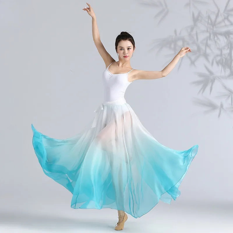 Dance Skirt - Contemporary Ballet Modern Dance Practice Skirt,Adjustable Waist Tie for Performances
