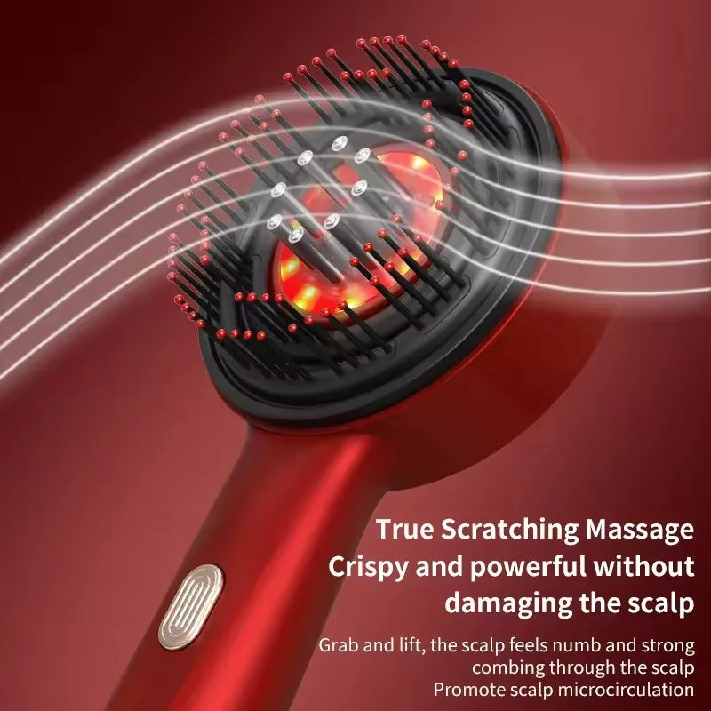 Electric Red Light Vibration Massage Therapy Comb Hair Growth Massage Scalp Brush Anti Hair Loss Liquid Oil Applicator Hair Care