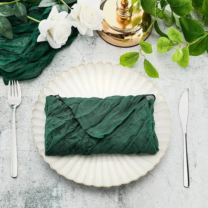 Servilletas arrugadas de 6 piezas Servilletas de algodón suave Servilletas decorativas de tela para bodas, fiestas, uso diario familiar