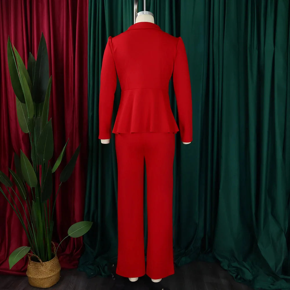 2 Two Piece Wide Leg Pant Suit for Women Formal Pants Set Elegant Wedding Party Dress Office Work Business Outfits Formal Wear