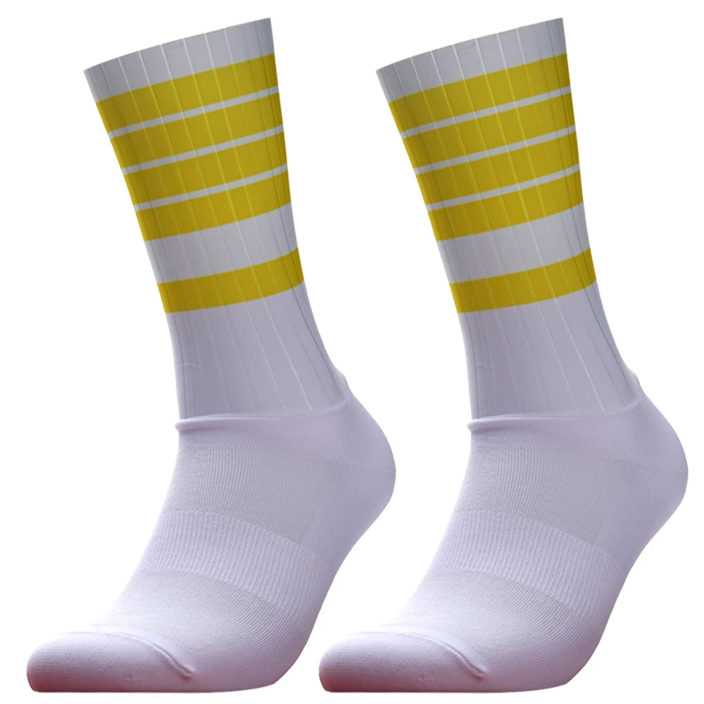 Calcetines de Ciclismo Antideslizantes con Silicona Whiteline para Verano 2024 Calcetines Aero para Hombre Calcetines Deportivos de Ciclismo para Correr Calcetines de Bicicleta Calcetines Ciclismo