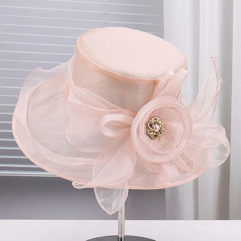 Fashionable Breathable Outdoor Travel Hat Elegant Floral Decoration Sunshade Cap Stylish Comfortable New Arrival