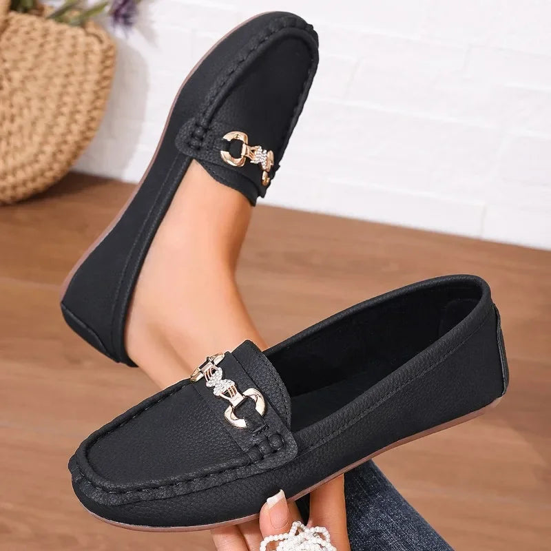 Women's Casual Slip on Mary Jane Shoes Spring Autumn New Fashion Round Toe Solid Soft Sole Flat Loafers Zapatos De Mujer
