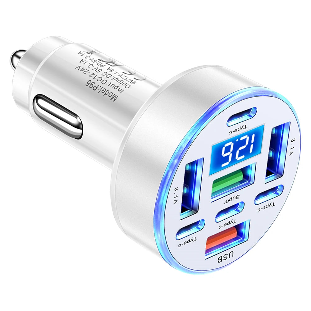 40W 8-Port Car Charger