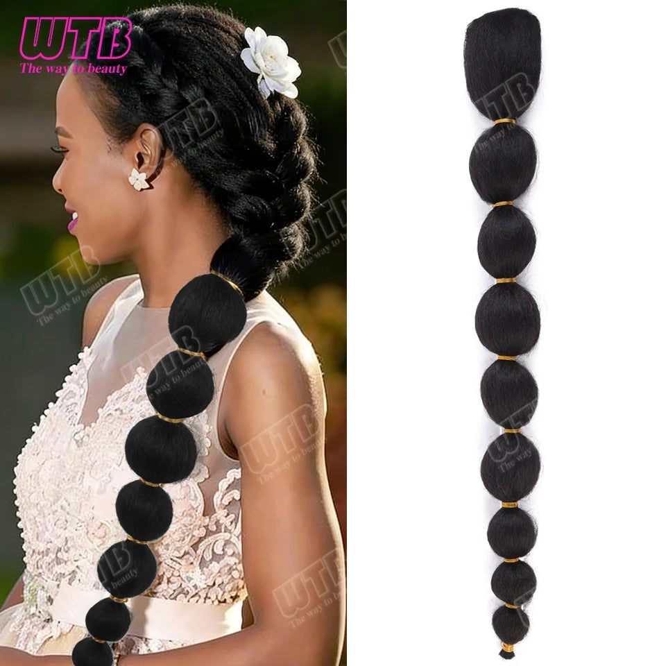 Bubble Ponytail Wig Synthetic Wig Drawstring Style Lantern Braid Wig Suitable for Beginner Women's Everyday Wear Holiday Wear