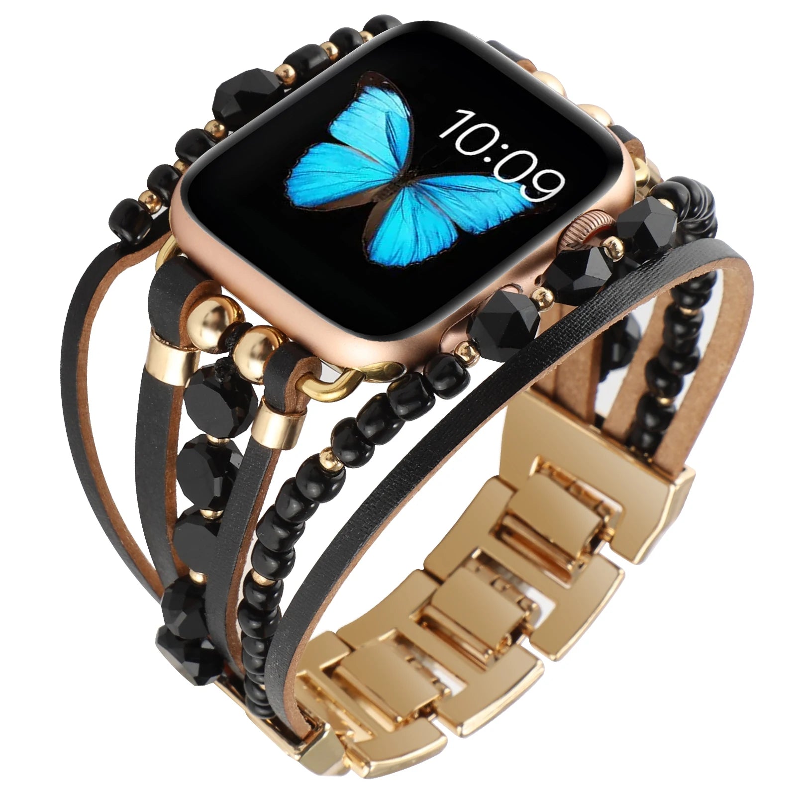 Metal Strap For Apple Watch Band Series876 SE54Ultra Women Jewelry Bracelet Chain IWatch 49mm 45mm 41mm 40mm 38 44mm Peal Wrist