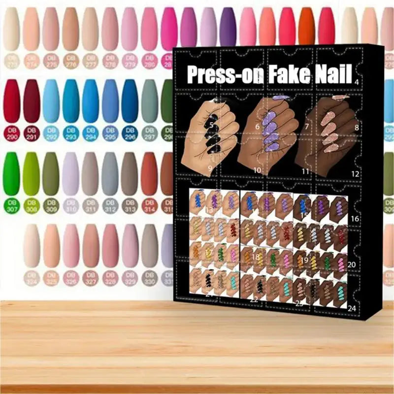Fake Nail Countdown Calendar 24 Days Fake Nails Christmas Advent Calendar Creative Countdown Calendar Multifunctional Christmas